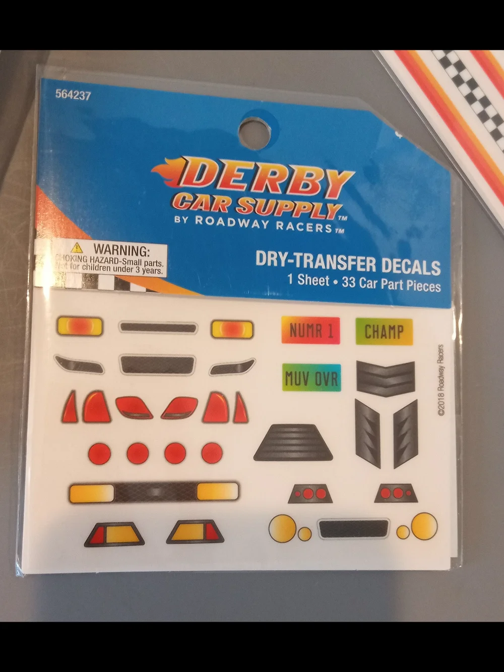 Wooden Derby Car Base And Decals NEW
